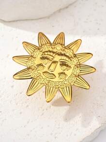 1/3/6 Stück modische, goldplattierte Edelstahl Spiral-Herz & Lächelndes Gesicht verstellbare Ringe, geeignet für Frauen Sommer Strandparty Urlaub Alltag, Geschenke für Paare oder Freunde