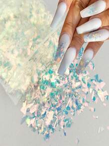 10g/Bag Holographic Nail Glitter Flakes Sparkly 3D Asymmetrical Shiny Sequins Nails Supplies Polish Manicure Nail Art Decorations DIY Nail Charms Nail Gems