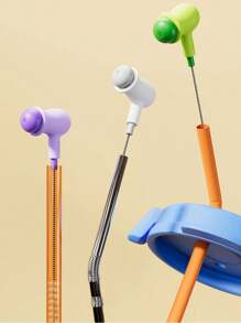 1 Stück kreative erbsenförmige flexible Strohhalmbürste/Edelstahl-Saugerbrüste/Mehrzweck-Becherverschluss-Rillen-Reinigungsbürste