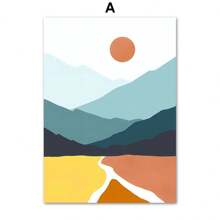 1PC Abstract Minimalist Sea Beach Surfboard Mountain Posters And Prints Wall Art Canvas Painting Wall Pictures For Living Room Decor Optional Frame ﻿