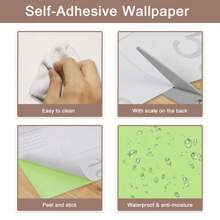 Wallpaper, Peel And Stick Wallpaper, White Contact Paper Solid Color Vinyl Self-Adhesive Wall Paper Decorative For Wall Covering