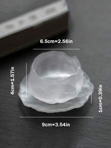 1 Set Minimalist Elegant Tea Art Matte Milk Glass Tea Cup & Saucer & Tea Tray, Refined Glassware Tea Set'