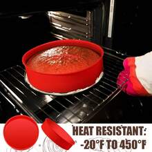 2pcs 20cm Round Silicone Cake Mold, Non-Stick Cake Pan, Easy Release Round Cake Baking Tray, Layered Silicone Cake Mold - Multicolor - View 3