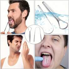 3pcs/Set Stainless Steel Tongue Scraper Set Used For Removing Tongue Coating And Reducing Bad Breath, Oral Cleaning Tools, Easy-To-Use Mouth Cleaning Kit