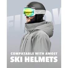 Ski Goggles OTG For Women Men Adult YouthOver Glasses Snow GogglesInterchangeable LensAnti Fog Snowboard Goggles - A8-whiteFrameRevoGoldLensVlt18% - View 7