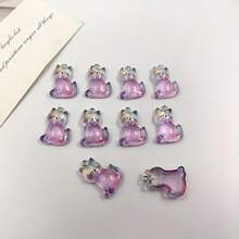 5/10 件可爱卡通猫咪吊坠饰品，适用于 DIY 珠宝制作、耳环、钥匙扣配件和工艺品，平面设计，多种柔和色彩