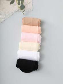 6 Pairs Girls Solid Elastic Tights, Breathable And Comfortable Dance Stockings For Young Girls, Suitable For Dance Practice - Multicolor - View 9