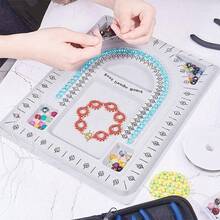 1 Pc Jewelry Making Design Board With Measurement Scale, Suitable For DIY Bracelet & Necklace Making, Bead Tray & Cushion Set