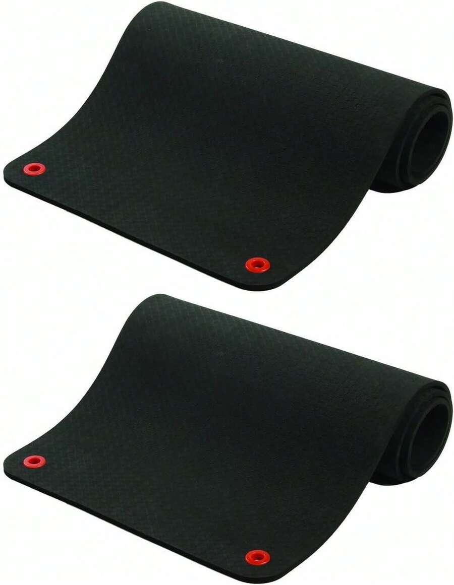 SPRI Hanging Exercise Mat, Fitness &Amp; Yoga Mat For Group Fitness Classes, Commercial Grade Quality With Reinforced Holes - 71L X 23W X 5_8 (Black) - View 1