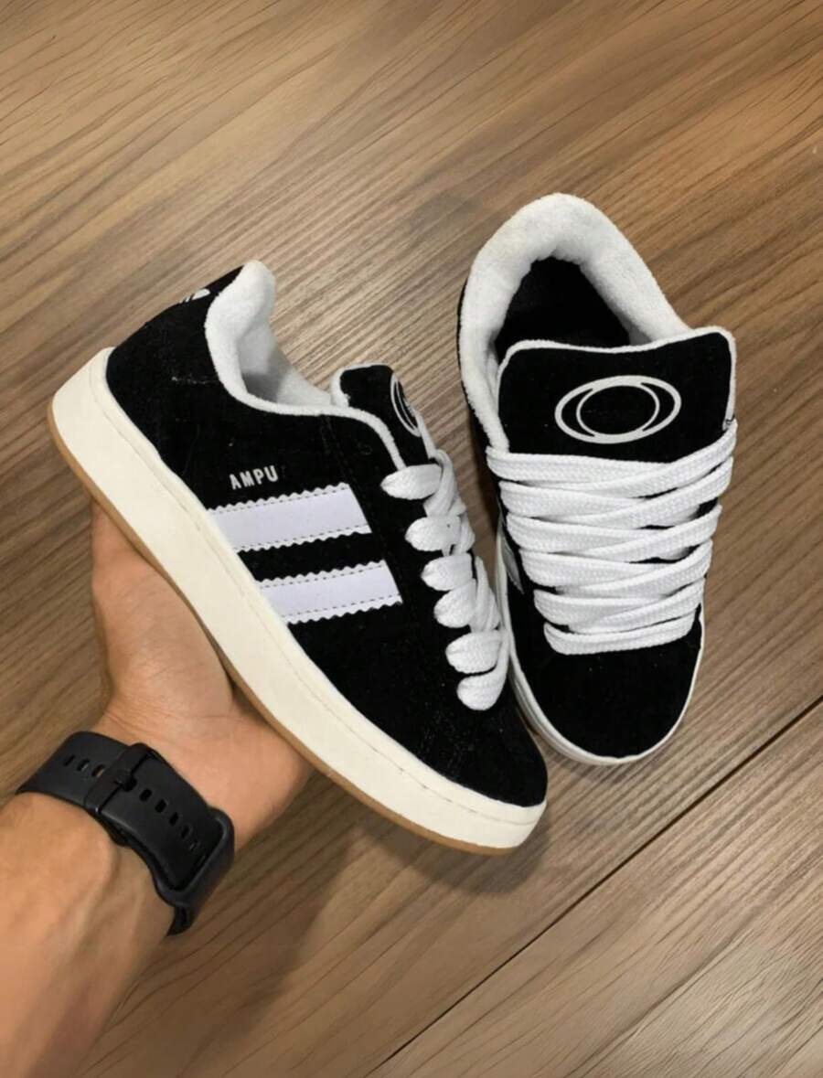 Camp Men's And Women's Sneakers 34 To 43 Casual Everyday Comfortable Soft - màu đen - Xem 1