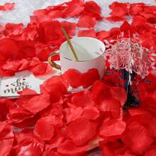 1000 pièces/paquet Pétales de rose en tissu non tissé simulés, pétales de rose artificiels romantiques pour la décoration de mariage/fête/bar
