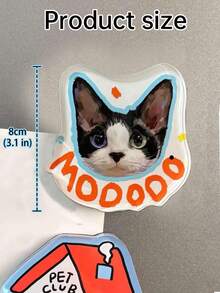 1pc Customized Pet Photo Refrigerator Sticker, Personalized Name Refrigerator Magnet, Suitable For Pets Such As Dogs, Cats, Rabbits, Etc., Waterproof And Durable, Can Be Pasted On The Surface Of Refrigerators, Cabinet Doors, Laptops, Etc. - Multicolor - View 3