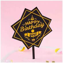 5pcs/1pc Acrylic Happy Birthday Cake Topper, Birthday Cake Decor, Party Supplies, Modern Letter Graphic Cake Decor, Birthday Party Decorations, Perfect Keepsake Gift For Family And Friends, Father's Day Gift For Dad