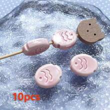10 piezas de cuentas de peces de cristal miniatura adorables, materiales de joyería DIY para pulseras, collares, cadenas de teléfono, regalo especial para familiares y amigos