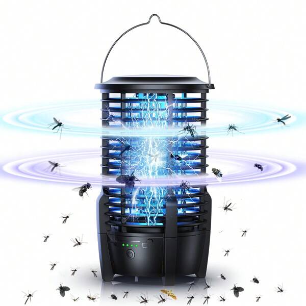 1pc Rechargeable Electric Mosquito, 360°UV LED Mosquito Repellent, Quiet And Noiseless, Portable Indoor And Outdoor Electric Insect Lamp, Safe And , Can Be Hung, Suitable For Bedroom, Living Room, Office, Garden