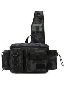 1 件男士多功能户外钓鱼装备包，耐用牛津尼龙鱼竿包，便携式渔具收纳包，带多个挂点和隔层，完美的钓鱼爱好者礼物