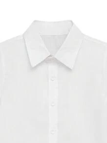 Conjunto de 4 peças: Camisa de Manga Curta + Shorts + Gravata Borboleta + Suspensórios para Meninos Jovens, Uniforme Escolar, Traje para Ocasião Formal, Roupa Diária, Adequado para Apresentação Escolar, Casamento, Festa no Verão