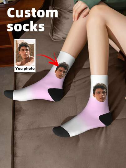 Custom Face Socks, Women's Custom Socks, Custom Face Socks, Valentine's Day Gift, Funny Socks, Husband's Gift, Customizable Socks With Faces