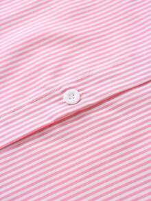 女士翻领条纹撞色刺绣休闲修身无袖开衫衬衫，夏季新品系列