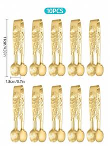 10 件不锈钢小夹子，适用于方糖、冰块、迷你水果、糖果、甜点、派对 - 餐厅、咖啡厅、下午茶、派对、酒店用品 - 糖夾 - 查看 12