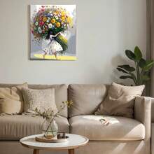 1pc DIY Paint By Numbers Kit For Adults, 40*50cm, Comes With Paints And Brushes, Ideal For Relaxation - Painting By Numbers, Handmade Floral Girl Symbolizes Vitality, Wall Decor Art Craft, Beginner Painting, Perfect Gift For Friends (Frameless) - Multicolor - View 6