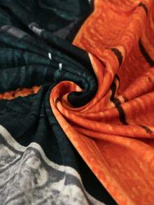 1pc Creative Leaf Texture Armless Sofa/Bed Cover, Elastic Full Coverage Polyester Sofa Slipcover, Knitted Milk Silk, Suitable For All Seasons - Dark Green - View 10