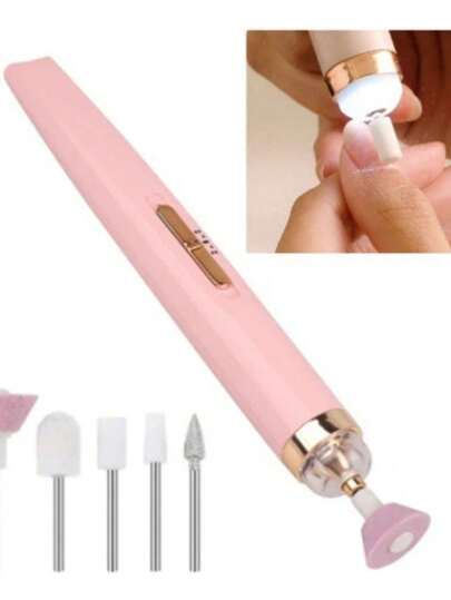 Pulidor esmeril para uñas profesional portátil recargable, herramienta eléctrica para manicura y pedicura, diseño ligero, velocidad ajustable, fácil de usar en casa o salón, resultados brillantes y precisos