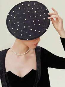 1 pieza Accesorios Y2k Fascinators Sombreros Mujer Tocado de Cabello Dorado 20s 50s Sombrero de Perlas Falsas Sombrero Pillbox del Kentucky Derby Diadema para Mujer Accesorios de Sombrero para Fiesta de Té Sombrero Mini Sombrero Pequeño, Artículos Escolares