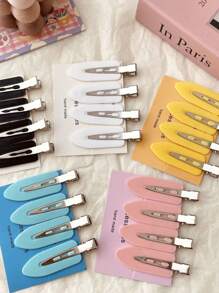 4PCS- Colorful Simple Hair Clips, Hair Accessories, Bangs Side Clips, Hair And Makeup Clips, Duckbill Hair Clips, Simple Hair Clips, Girls' Hair Accessories, Ideal Gift Choices, Celebrations And Parties, Beauty Hair Clips, Bangs Hair Clips, Duckbill Split Hair Clips Headwear, Pink Hair Clips. The Product Does Not Include Cardstock, Only Hairpins.