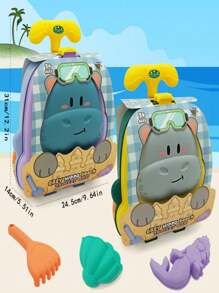 Set 8 pezzi Giocattoli da bagno e da spiaggia per bambini, secchiello da spiaggia, macchina, attrezzi per la sabbia (colore e stile casuali)