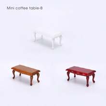 1pc 1:12 Dollhouse Miniature Furniture White Coffee Table, Square/Round Walnut Or Red, Micro Scene Decor, Cute Mini Coffee Table, Precise Side Table, Miniature Furniture Toy, Suitable For Party Gift