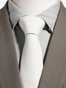1/2 件男士 1200 针亲肤柔软厚实简约纯色手工领带，适合休闲、派对、商务、百搭，颜色：深棕色、卡其色、米色、棕色领带 - 純色 - 查看 9