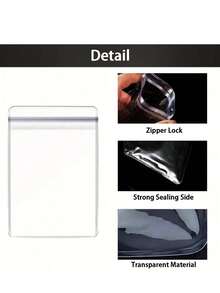 5/10/30个装防水防尘透明药袋，可重复使用，透明塑料药包，自封式旅行医疗收纳袋，适用于存放药丸和小物件。透明首饰袋，按压式封口，方便旅行的首饰袋，药袋。 - 無色 - 查看 6