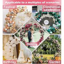 Queension Large Wedding Arch For Ceremony 7 Ft, Metal Balloon Arches Backdrop Stand With Metal Base For Party Supplies, Outdoor Garden Trellis With Water Bag For Climbing Plant, Round Frame, Gold-Cb - White - View 7