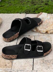 Men's Comfortable Retro Open Toe Slippers - Breathable, Anti-Slip, Durable PVC Sole, With Buckle Strap, Comfortable Men's Walking Shoes - Suitable For Indoor And Outdoor Use