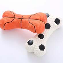 1 Pc, Latex Material, Basketball And Football Bone Toys, Outdoor Chewing And Sound Relief Dogs And Cats Pet Toys