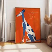 1 件墙壁艺术灵缇犬艺术海报 - 别致时尚的狗狗墙壁艺术 - 永不过时的法国名言宠物爱好者礼物墙饰 - 海报或帆布印刷 - 帆布画艺术夏季假期帆布画 - 适合家居装饰爱好者 - 房间装饰装饰，适用于家居礼物、客厅、浴室、卧室、厨房（无框架） - 彩色 - 查看 14
