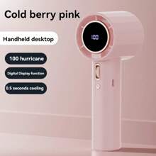 1PC Portable Handheld Turbo Fan 1800mAh 100 Gear High-Speed Cooler Rechargeable Digital Display Desk Fan For Outdoor
