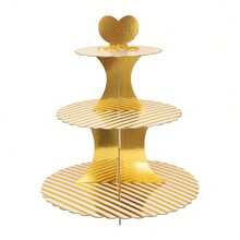 1pc 3-Tier Round Cupcake Stand, Cardboard Cupcake Tower, Dessert Cup Cake Stand Tower For Birthday Wedding Party Decoration, Wedding And Birthday Supplies, Home And Party Decorations - Multicolor - View 7