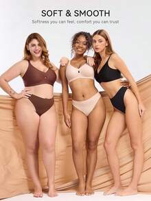 Bras Women No Underwire Wireless Bras - Seamless Push Up Full Coverage Bralettes Comfortable Everyday Bra - Ganache Coffee - 查看 6