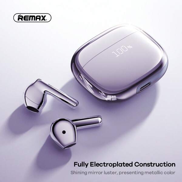 REMAX Remax Wireless Bluetooth Earbuds, Wireless Stereo Earphones, Earphone Mini, Comfortable Earphones, Earphone Design, Active Noise Cancellation, Gift For Lover Purple/Grey/Black