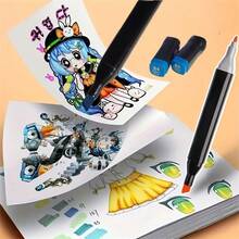 Multi-Color Dual-Tip Marker Pen Set With Different Thickness - Sets - View 9