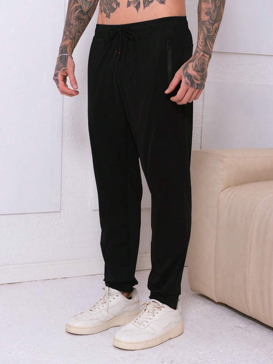 Men's Quick-Drying Ice Silk Pants, Comfortable, Quick-Drying, Academic Sportswear - Gỗ đỏ - Xem 1