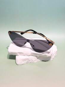 1 Pair Geometric Pattern Retro Unisex Frameless Small Rectangular Sunglasses, Versatile Fashion, Y2K Style, Elegant, Suitable For Outdoor And Various Occasions