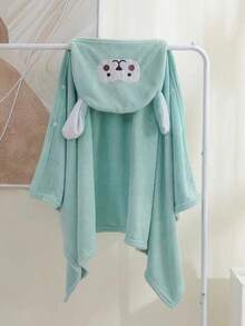 1 件儿童连帽浴巾、浴巾、儿童浴袍、可穿戴毛巾、珊瑚绒柔软吸水儿童防掉毛毛巾儿童连帽卡通长耳猴婴儿毛巾带帽 70 厘米 X 140 厘米斗篷、游泳毛巾、游泳浴巾浴室装饰、返校