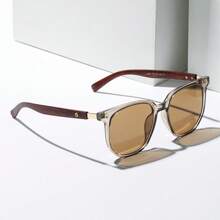 1 pieza de gafas de moda unisex con marco cuadrado y pieza contigua de medidor con acabado de plata
