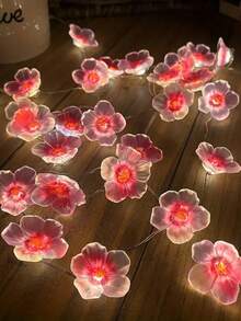 1 Stück Kirschblüten LED-Lichterkette, warme DIY-Beleuchtung für Zuhause, hellrosa Sakura, Dekoration für Schlafzimmer, Kinderzimmer, Wohnzimmer & Tisch, Feen-Lichterkette für Innen/Außen, Garten Deko, perfektes Geschenk zum Valentinstag, Geburtstag