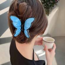 1/2/3 Peça(s) Presilha de Cabelo com Borboleta Bicolor na Moda, Acessório de Cabelo Fashionista Feminino, Adequado para Usar Presilhas de Borboleta em Qualquer Ocasião, Garra de Cabelo, Presilha de Mandíbula, Presilha de Cabelo, Clipe de Cabelo, Presilha de Cabelo