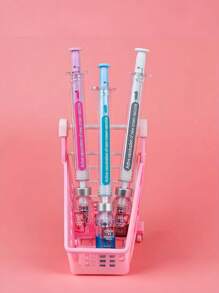 2pcs/3pcs/5pcs Random Gel Pen With Syringe, Novel Stress Relief Signature Ball Pen, Suitable For Nurses, Doctors, And Students