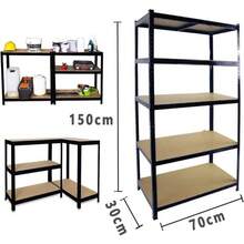 5-Shelf Black Heavy-Duty Storage Rack - Multi-Purpose Industrial Organizer (875 Kg Load Capacity) - Black - View 1